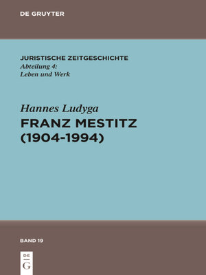 cover image of Franz Mestitz (1904–1994)
